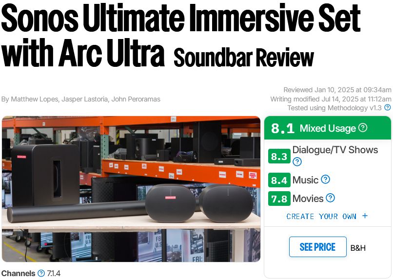 Sonos Arc Ultra 「完成形」スコア